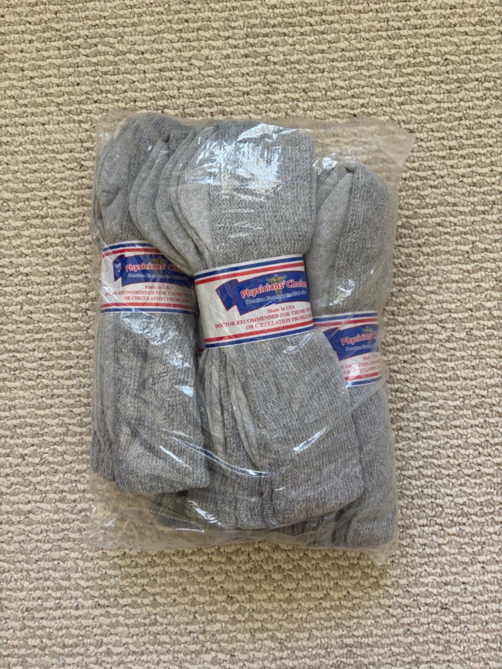 Physicians’ Choice Diabetic Socks Lot Of 12 Size 13-15 Over The Knee Gray NEW